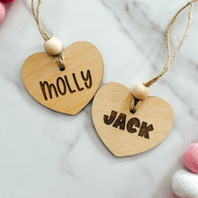 Load image into Gallery viewer, Heart Shaped Valentine's Day Gift/Basket Name Tag