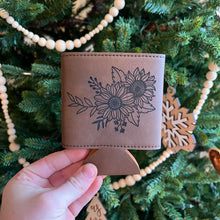 Load image into Gallery viewer, Faux Leather Beverage Holder - Sunflower