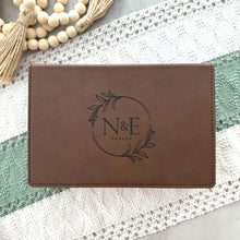 Load image into Gallery viewer, Personalized 6 oz. Faux Leather Flask Gift Set