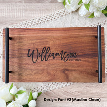 Load image into Gallery viewer, Personalized Serving Platter with Black Handles