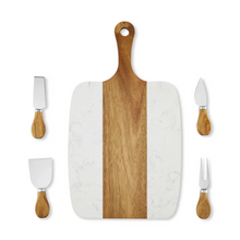 Load image into Gallery viewer, Acacia and Marble Serving Set
