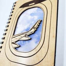 Load image into Gallery viewer, Plane Window Wood Journal with Lined Paper