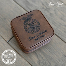 Load image into Gallery viewer, Faux Leather FFA Travel Jewelry Box
