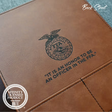 Load image into Gallery viewer, FFA Officer Faux Leather + Canvas Padfolio
