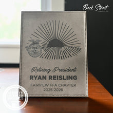Load image into Gallery viewer, Faux Leather Retiring FFA Officer Plaque
