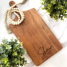 Load image into Gallery viewer, Personalized Rectangle Acacia Charcuterie Board
