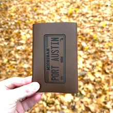 Load image into Gallery viewer, Faux Leather Beverage Holders - Port Austin License Plate
