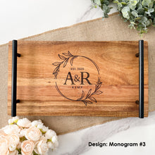 Load image into Gallery viewer, Personalized Serving Platter with Black Handles
