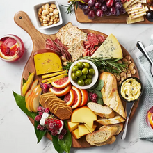 Load image into Gallery viewer, Monogrammed Circle Acacia Charcuterie Board
