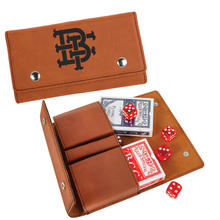 Load image into Gallery viewer, Floral Spray Faux Leather Card and Dice Set
