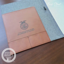 Load and play video in Gallery viewer, FFA Officer Faux Leather + Canvas Padfolio
